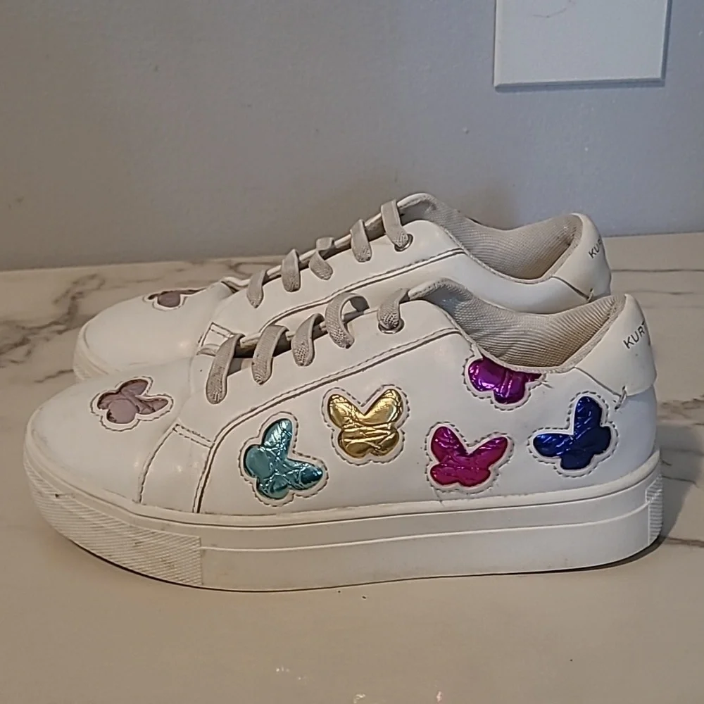 Kurt Geiger London Girls 4 Mini Laney Butterfly Sneakers Leather Slip-on Casual